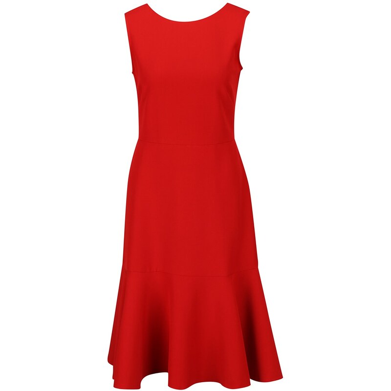 Červené šaty s volánem Closet