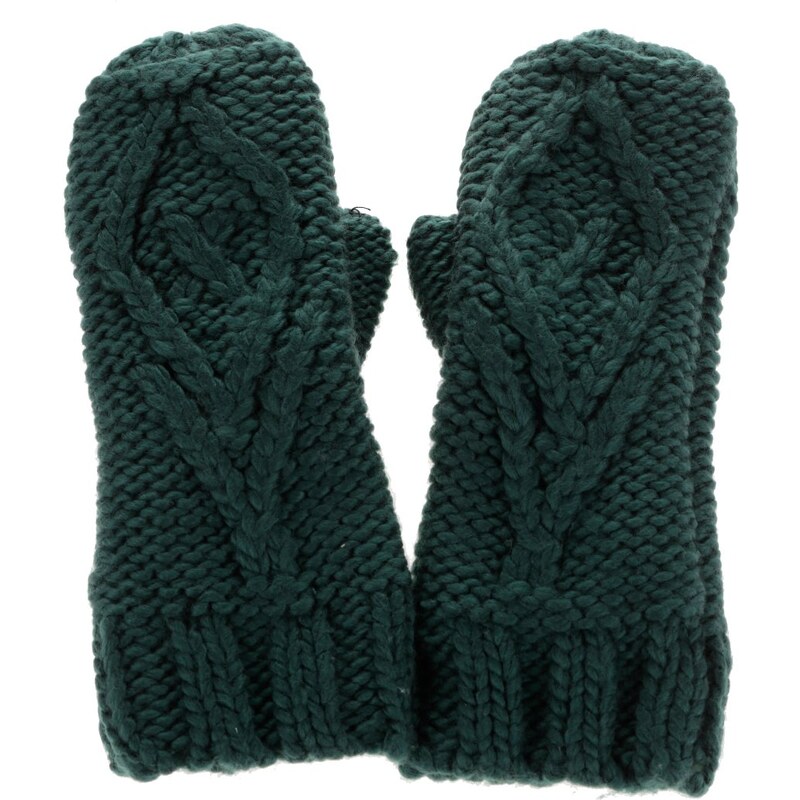Zelené pletené rukavice Pieces Polka