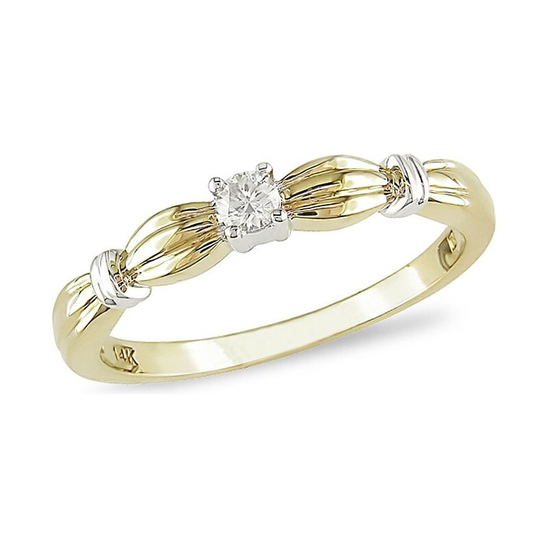 Zlatý zásnubní prsten s briliantem KLENOTA
