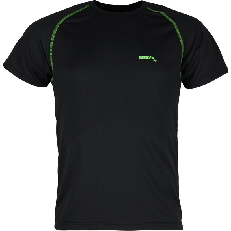 Pánské funkční bambusové triko Outdooria - Free Style (černé - zelené logo)