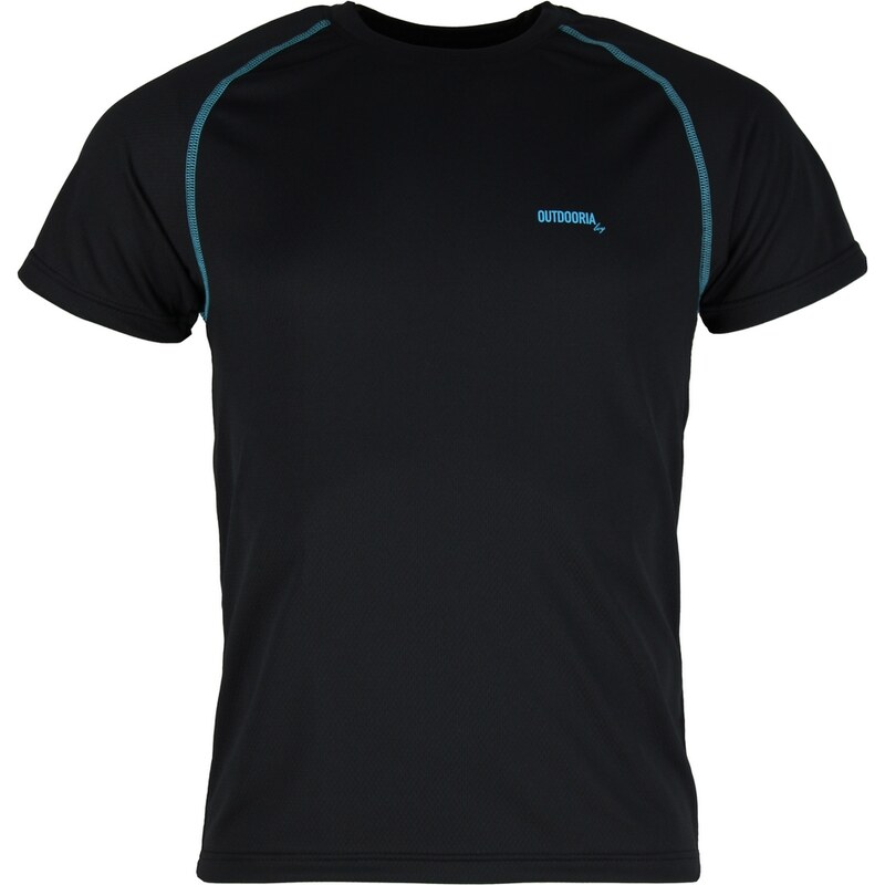 Pánské funkční bambusové triko Outdooria - Free Style (černé - modré logo)