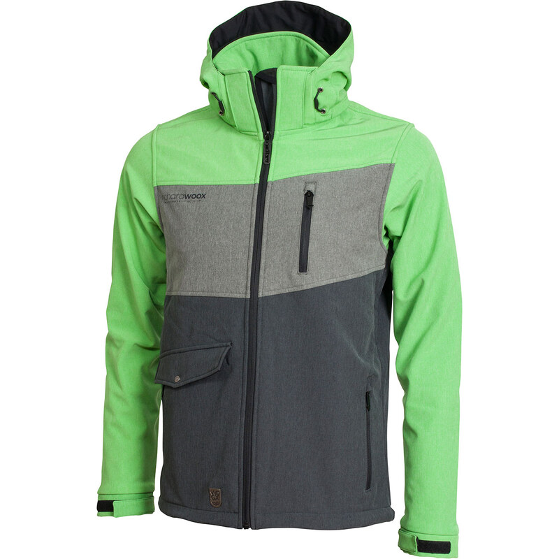 Woox1 Pánská softshellová bunda Woox - Greenhorn Men´s Softshell Black/green
