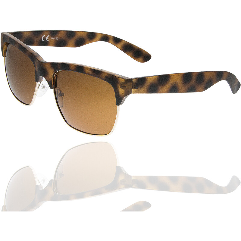 Fashion Icon Sluneční brýle Retro Clubmaster unisex hnědé SB0016-08