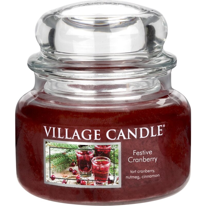 Village Candle Svíčka ve skle Festive Cranberry - malá