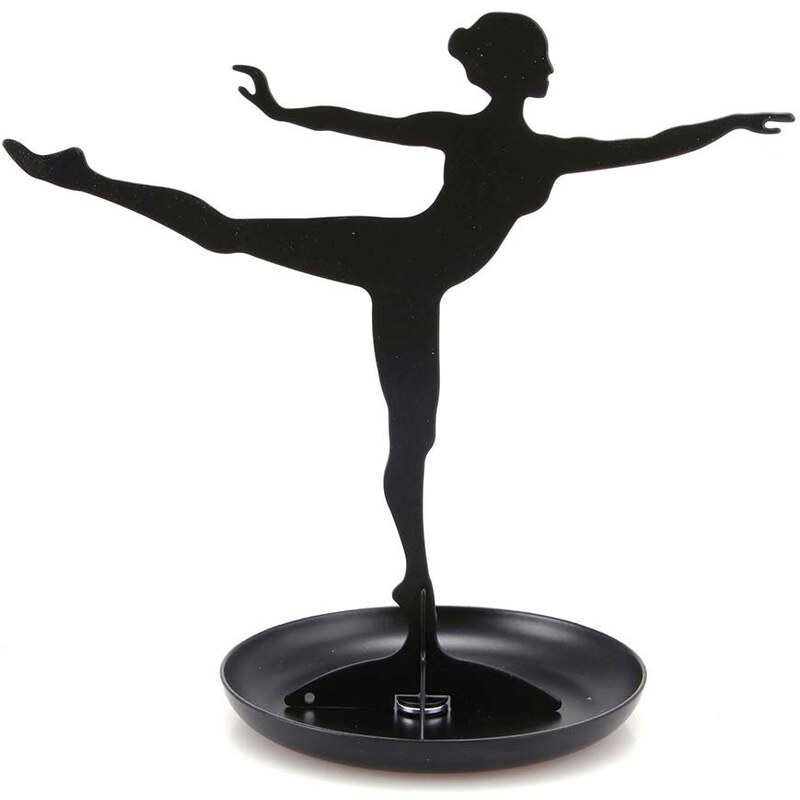 Stojan na šperky ve tvaru baletky v černé barvě Kikkerland Ballerina