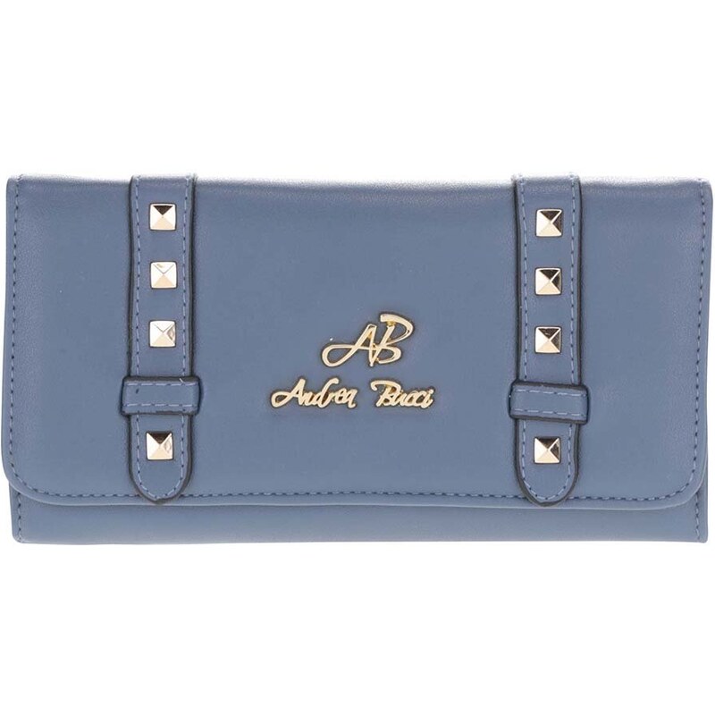 Modrá peněženka s aplikací ve zlaté barvě Andrea Bucci