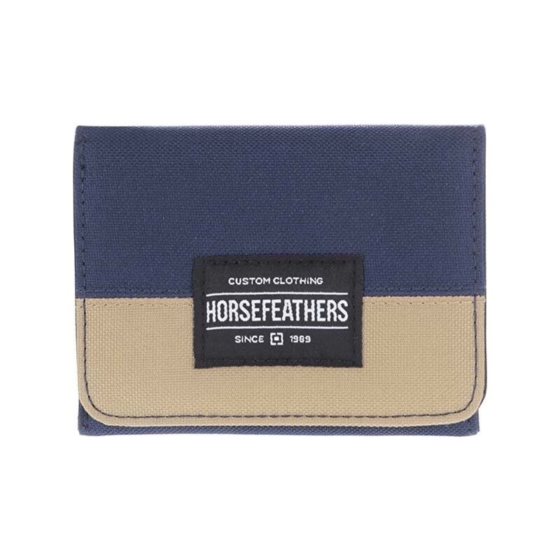 Modrá pánská peněženka s khaki pruhem Horsefeathers Waller