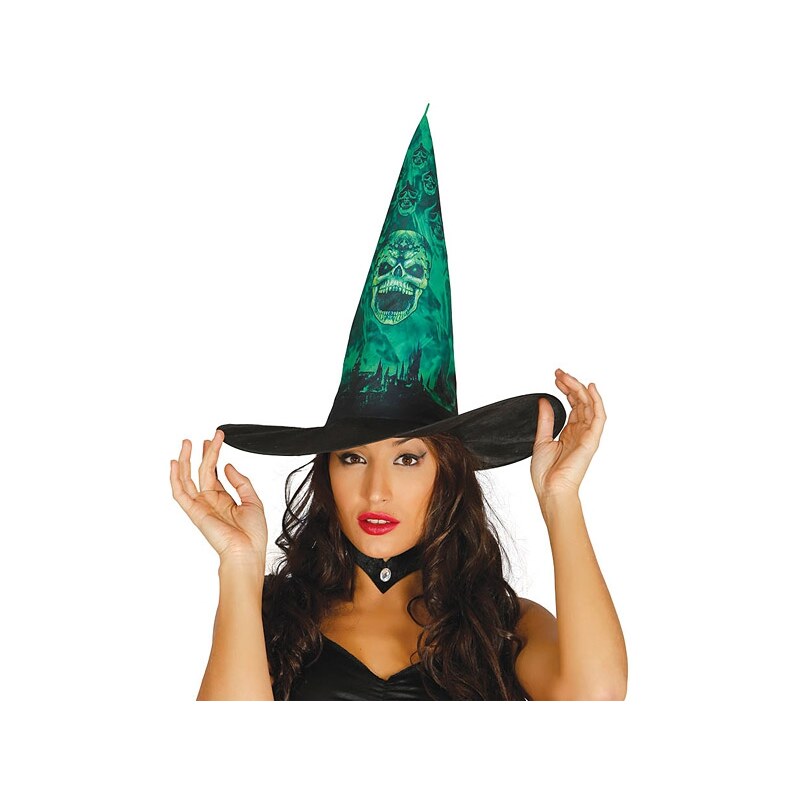Fiestas Guirca Dámský čarodějnický klobouk s potiskem