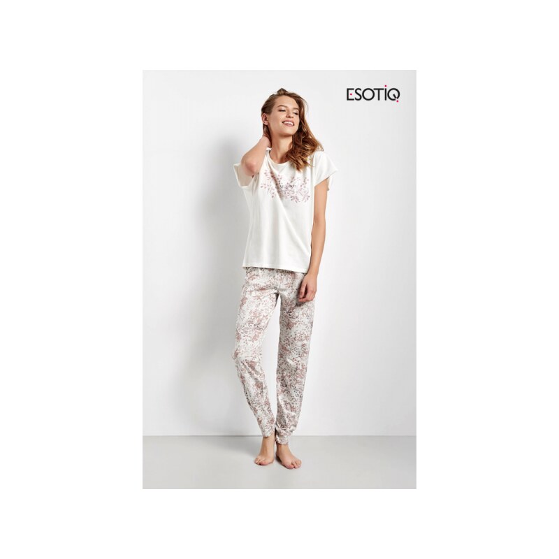 Esotiq Cristal 34546-01X ecru+růžové Dámské pyžamo