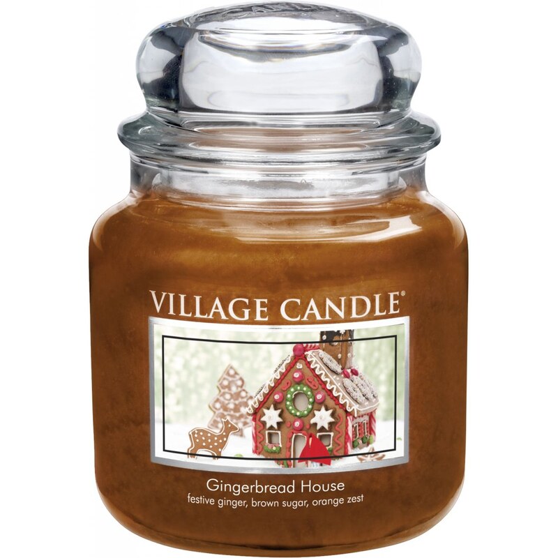 Village Candle Svíčka ve skle Gingerbread House - střední