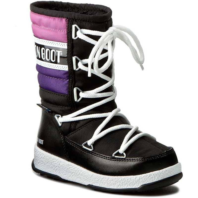 Sněhule MOON BOOT - W.E Quilted Jr Wp 34050700003 Nero/Viola/Orchidea