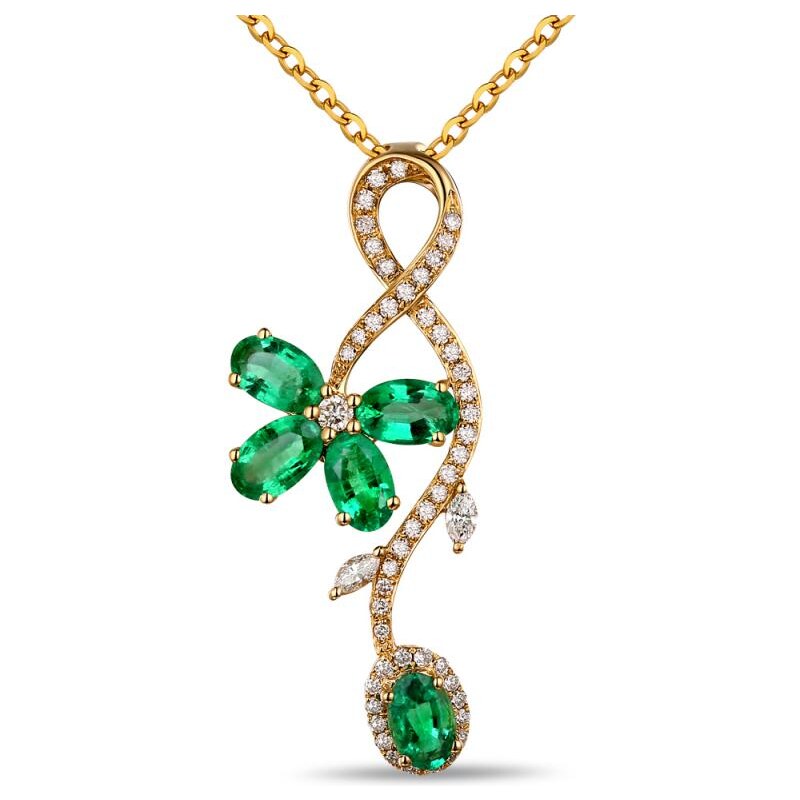Eppi Smaragdový náhrdelník s diamanty Nancy