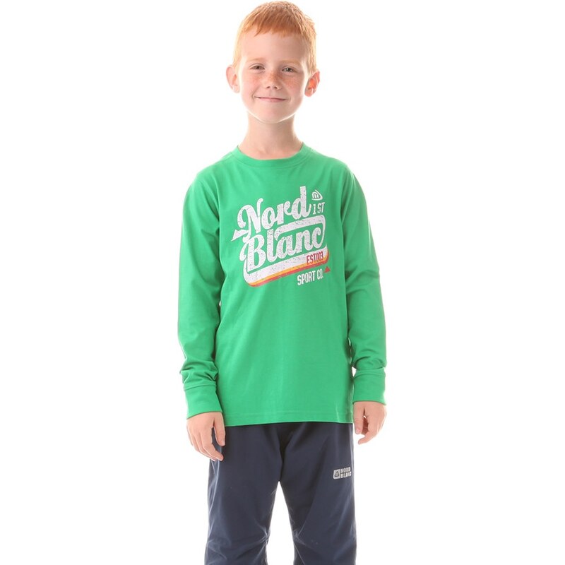 Nordblanc Dětské tričko Show zelené s dlouhým rukávem