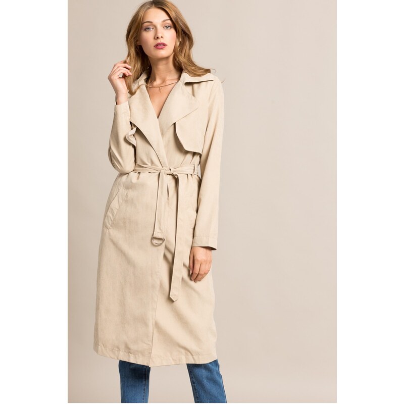 Missguided - Kabát Soft Touch Belted Trench Coat