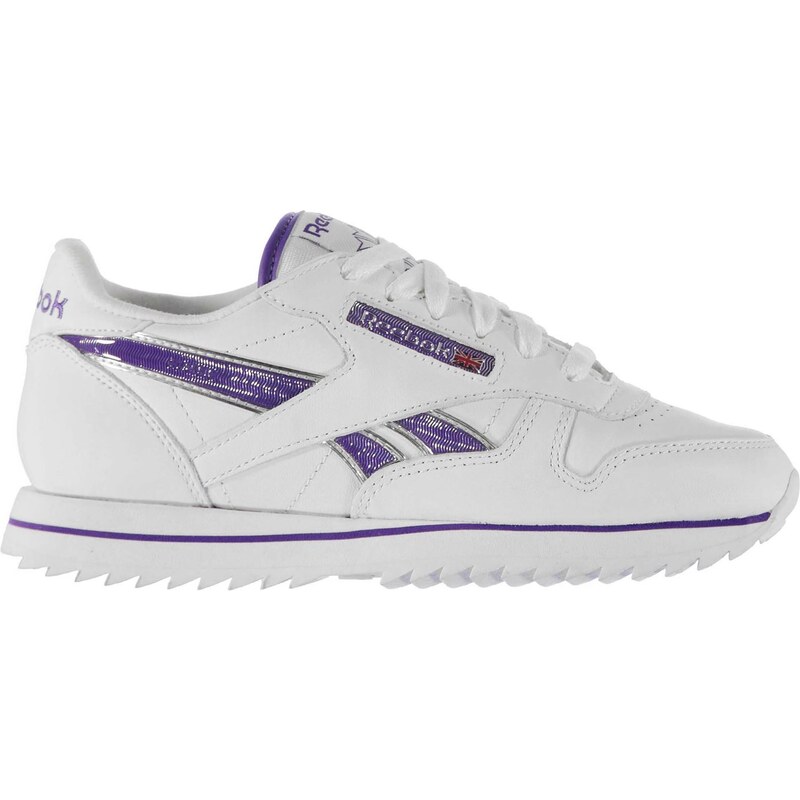Reebok Classic Etched Trainers, white/purp/silv