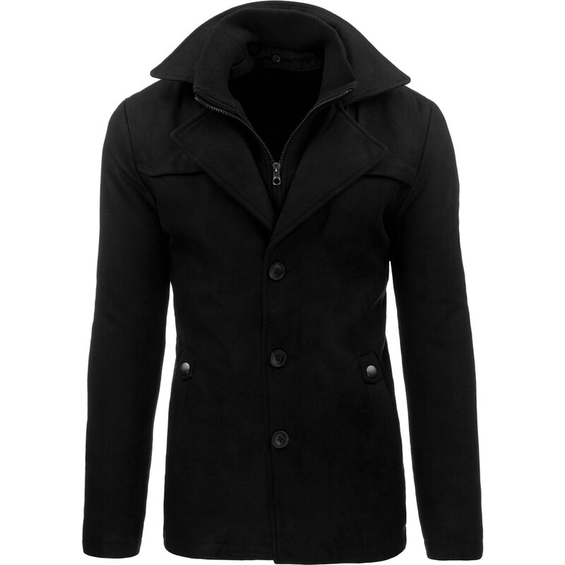 Moderní fantastický pánská černý kabát