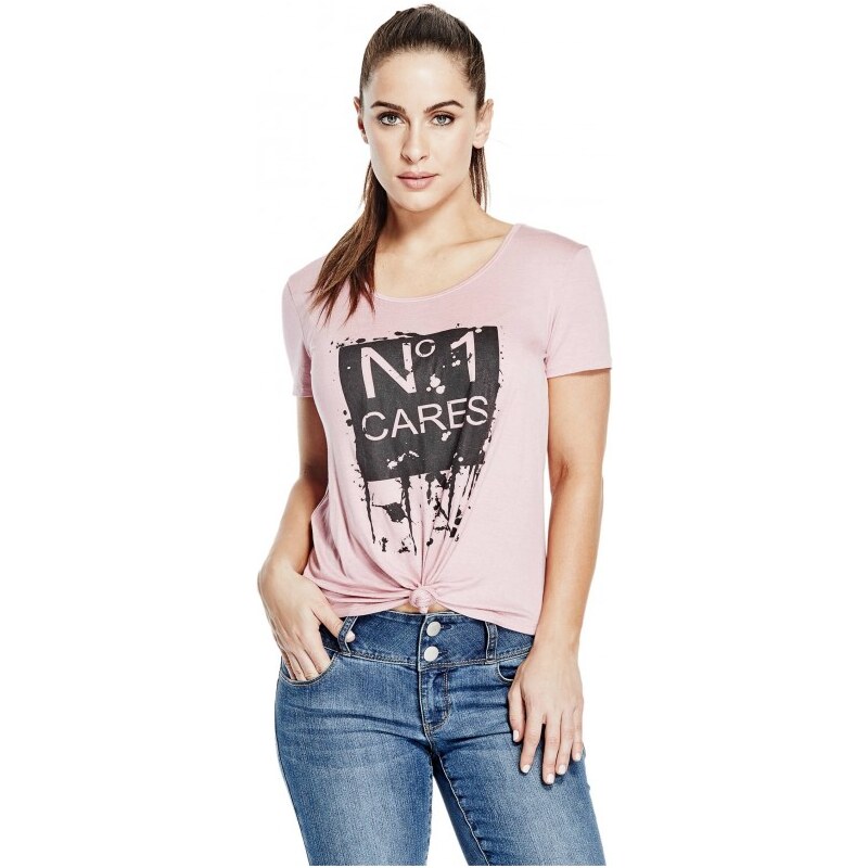 GUESS GUESS Caitlyn Knot-Front Tee - powder pink
