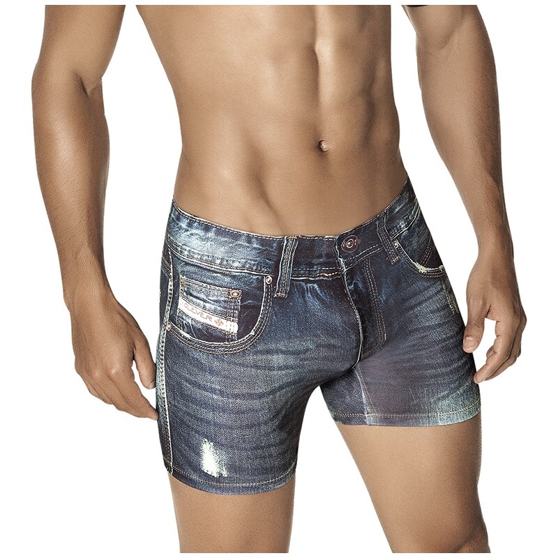 Clever Moda Denim Jean boxerky blue CM-2201