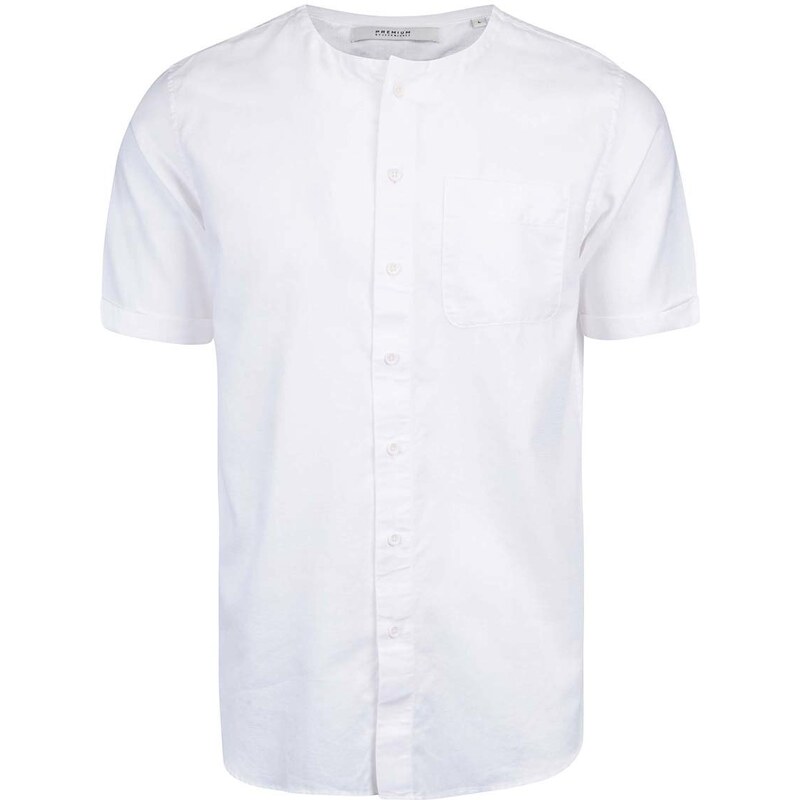 Bílá košile s krátkým rukávem Jack & Jones Aiden