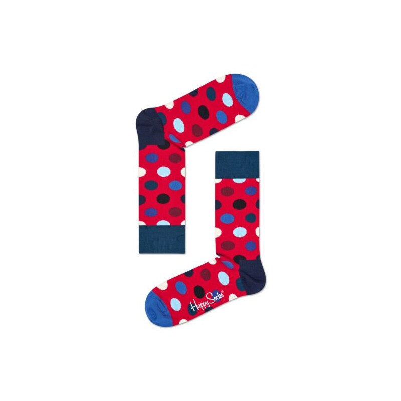 Happy Socks červené pánské ponožky s puntíky Big Dot - 41-46