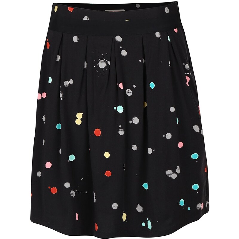 Černá sukně s barevnými puntíky Skunkfunk Libby