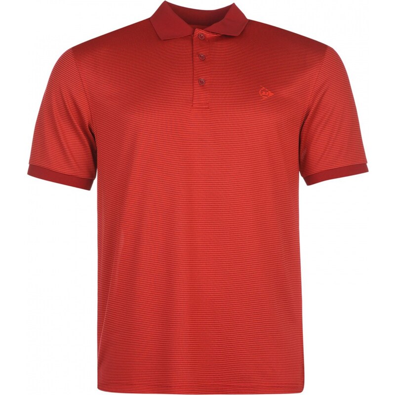 Dunlop Fine Stripe Polo Shirt Mens, dark red