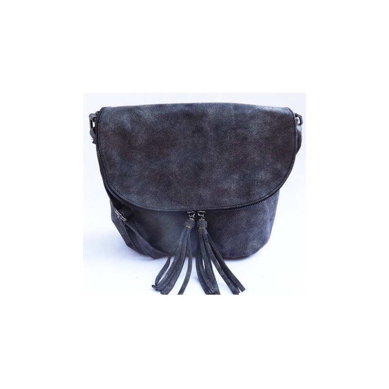 Trendy crossbody dámská kabelka imitace broušené kůže, Barva Černá XB-54-1