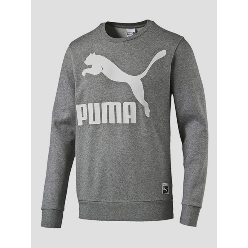 Mikina Puma Archive Logo Crew medium gray heather