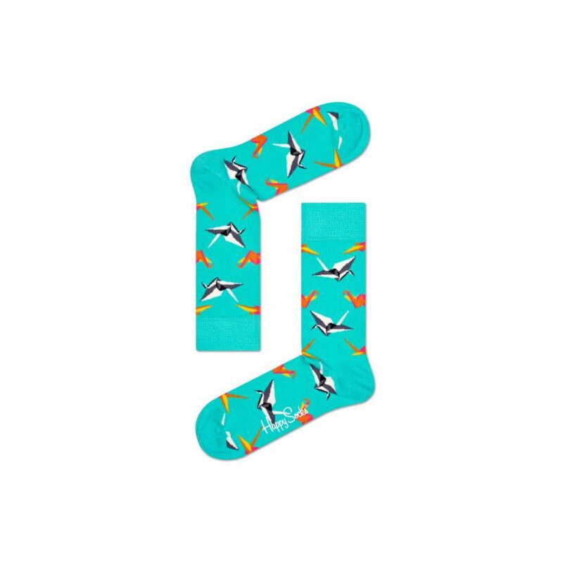 Happy Socks tyrkysové pánské ponožky Origami - 41-46