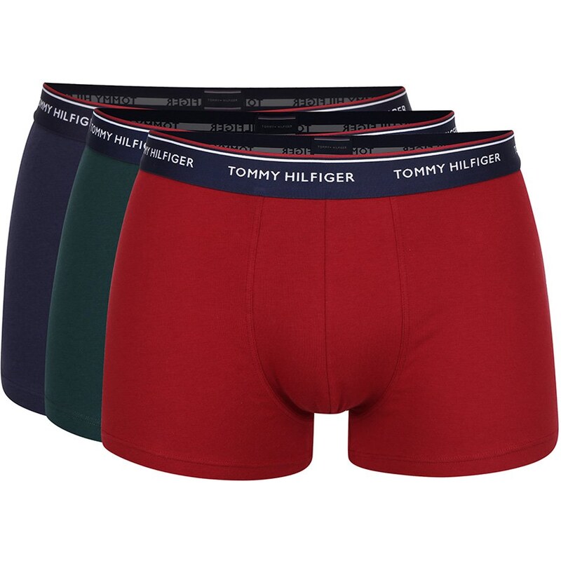 Sada tří boxerek v modré, zelené a červené barvě Tommy Hilfiger