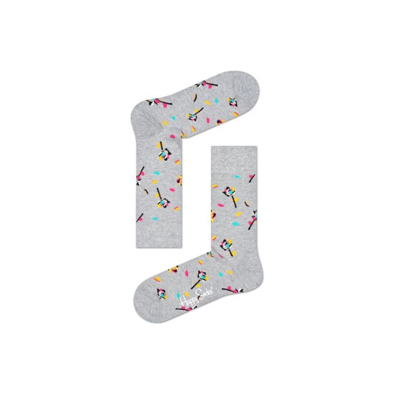 Happy Socks světle šedé pánské ponožky Rose Petal - 41-46