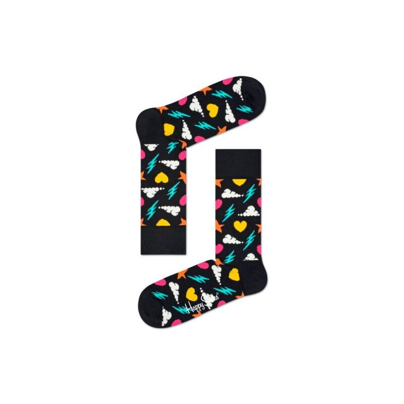 Happy Socks černé dámské ponožky Storm s barevnými vzory