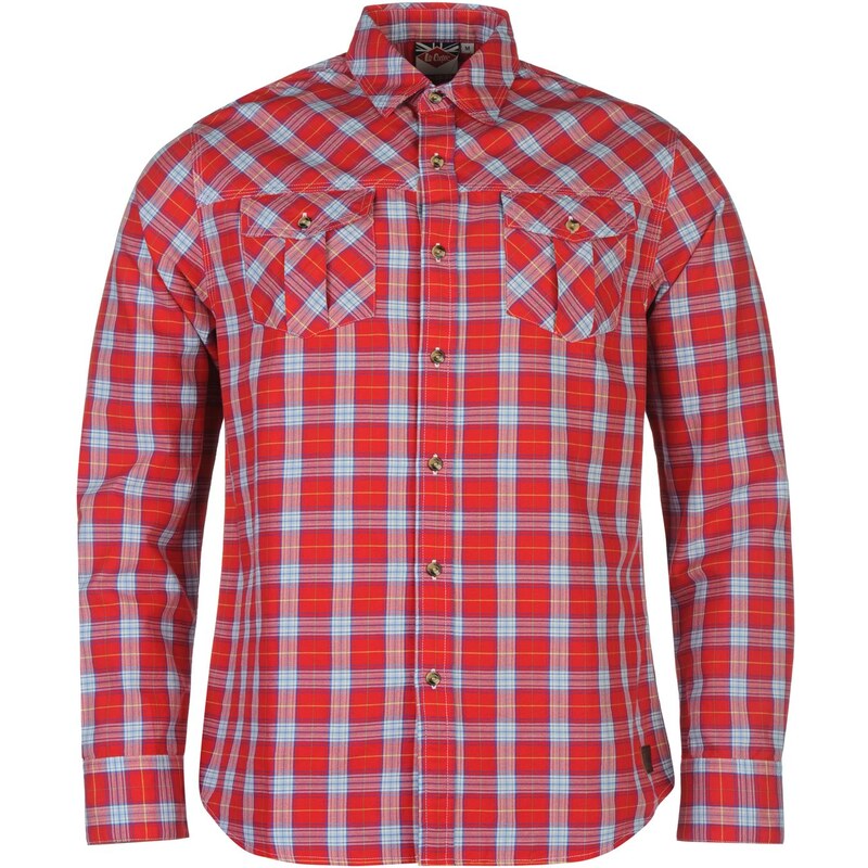 Lee Cooper Islington Long Sleeve Check Shirt Mens, red