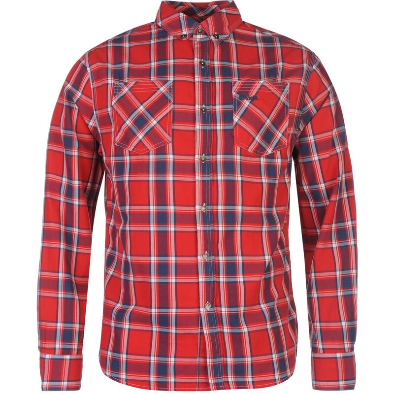 Lee Cooper Harlington Long Sleeve Check Shirt pánské Red