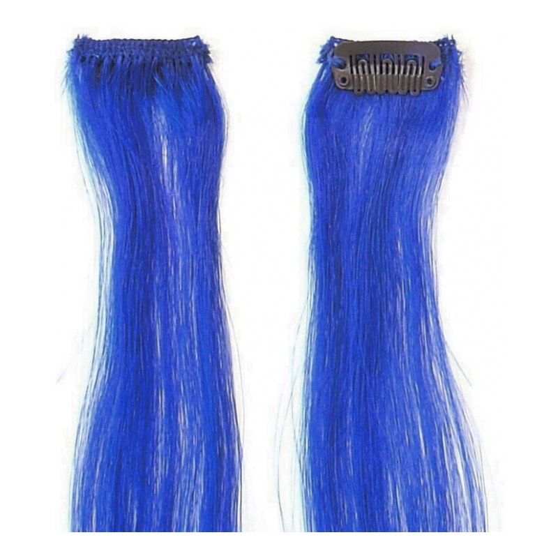 SIMPLY PERFECT Trendy 4ks - Vlasy na prodloužení Human Hair 47cm na sponě - Blue