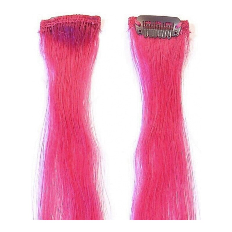 SIMPLY PERFECT Trendy 4ks - Prameny vlasů Human Hair 47cm na sponě - Pink