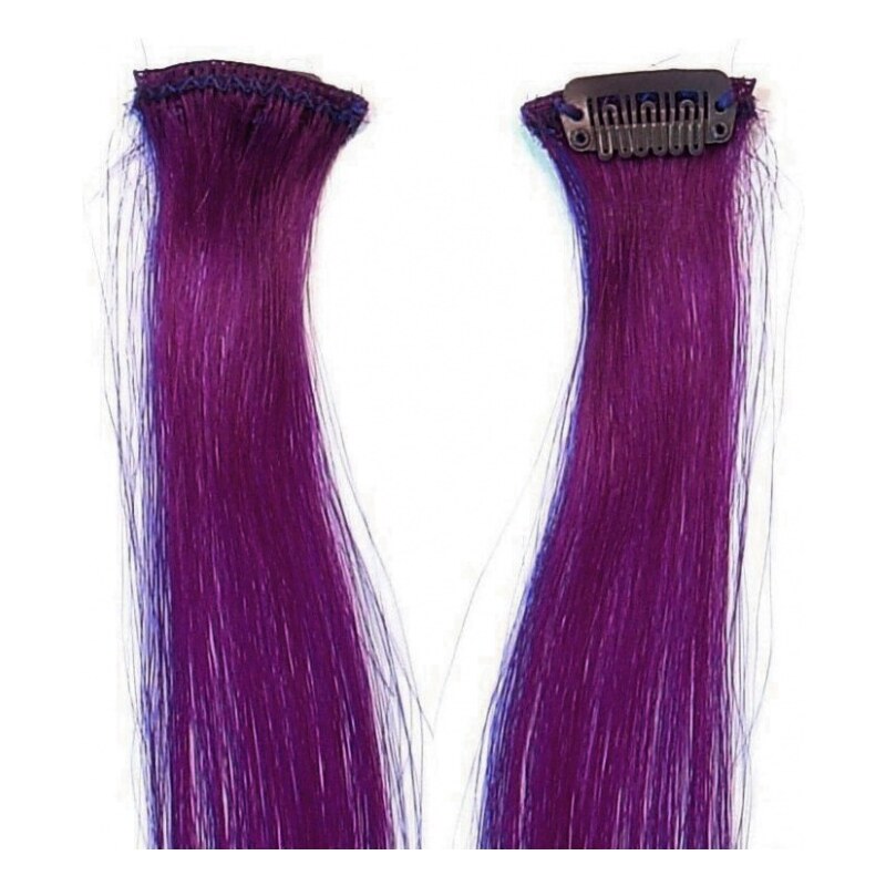 SIMPLY PERFECT Trendy - vlasy k prodloužení Human Hair 47cm na sponě - Purple