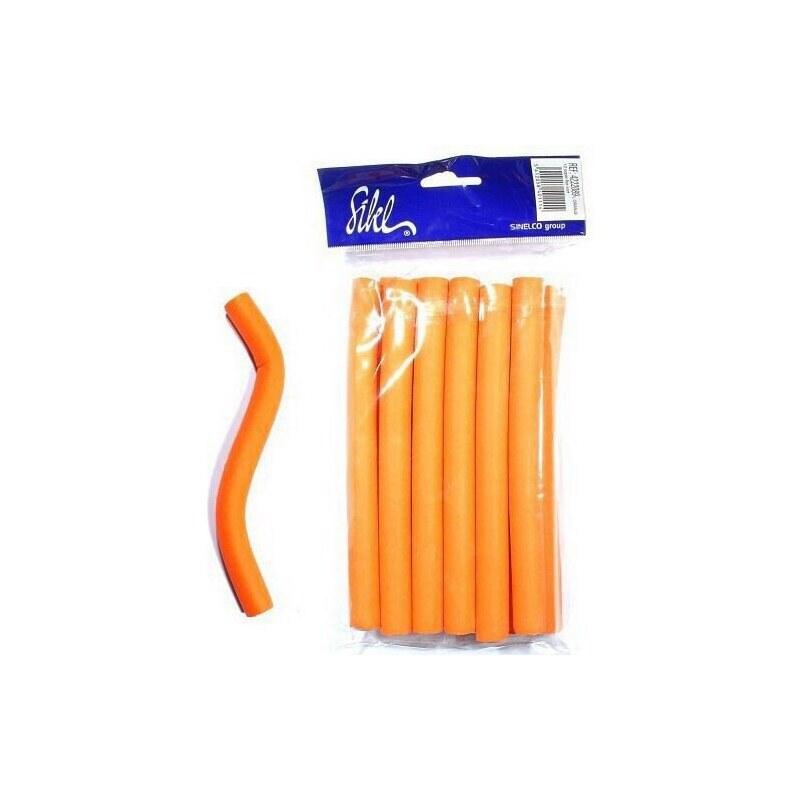 SIBEL Natáčky Kadeřnické papiloty na vlasy 15,5mm L oranžové 12ks