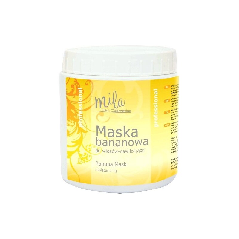 MILA Hair Cosmetics Banana Mask Moisturizing maska na suché a poškozené vlasy 1000ml