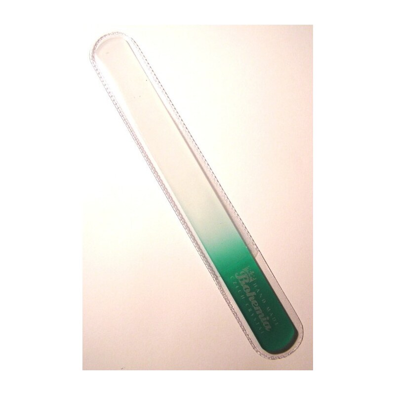 BOHEMIA CRYSTAL Velký skleněný pilník na nehty - 200mm - zelený