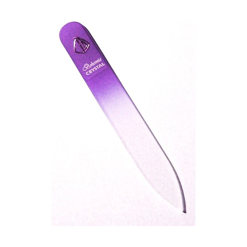 BOHEMIA CRYSTAL Skleněný pilník na nehty s potiskem - 90mm - fialový