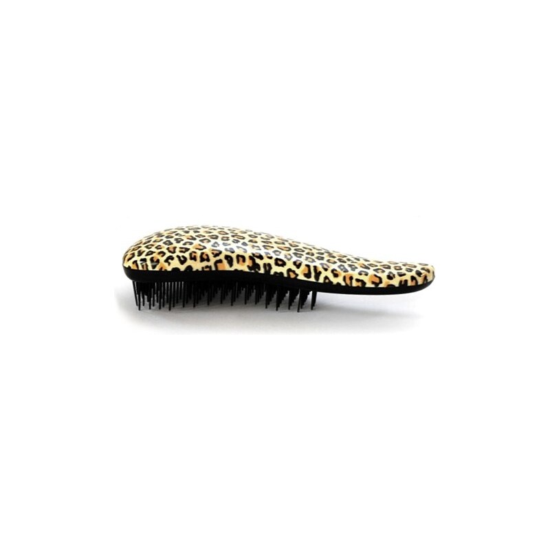 DTANGLER Rozčesávací kartáč na vlasy s rukojetí - leopard žlutý