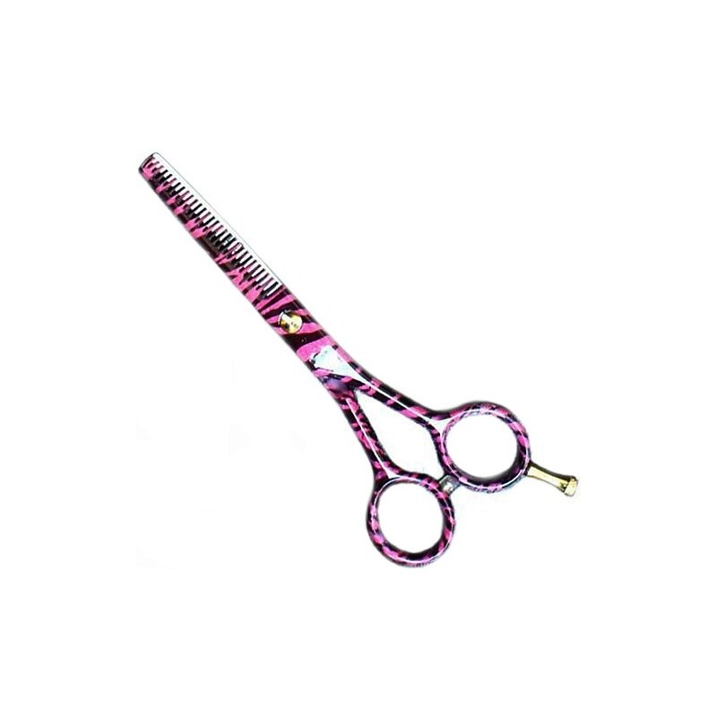 PRO FEEL JAPAN Růžová Zebra EFIL30 profesionální efilační nůžky na vlasy 5,5'