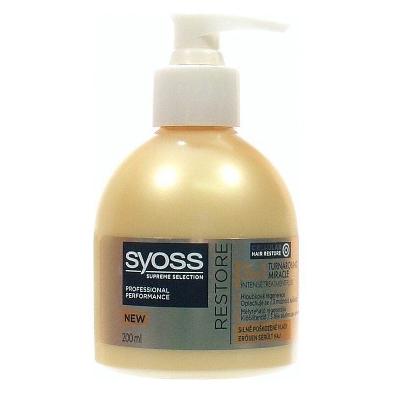 SYOSS Professional RESTORE Intense Treatment Fluid 3v1 - kúra pro silně poškozené vlasy 200ml