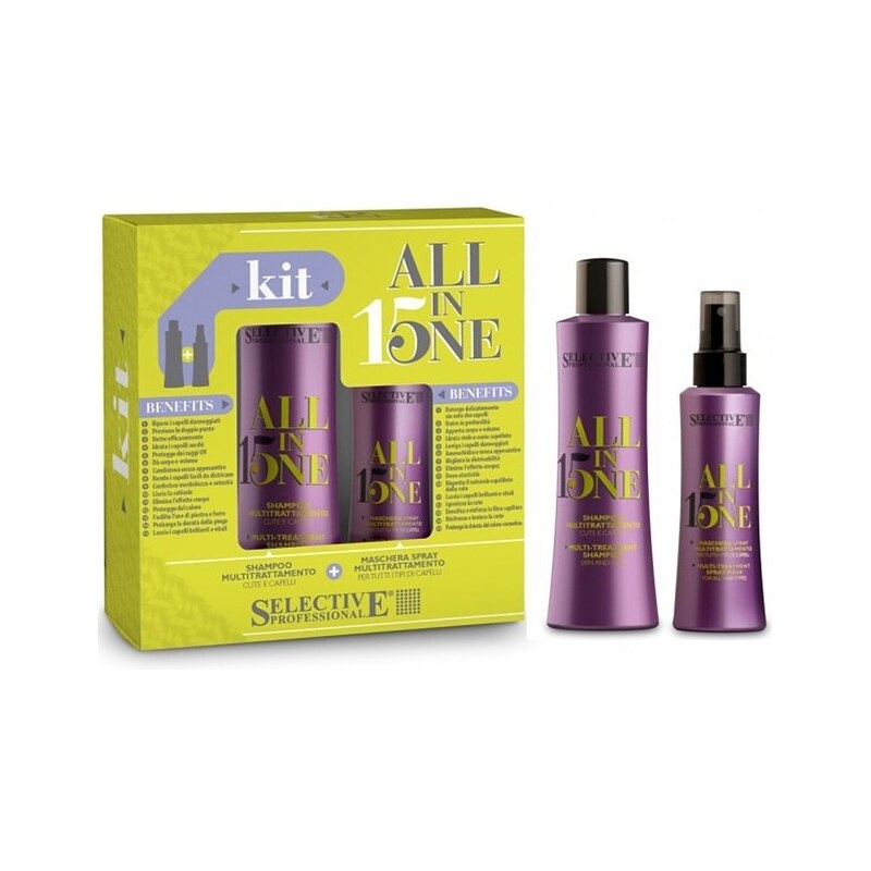 SELECTIVE 15v1 ALL IN ONE KIT Shampoo 250ml + Spray 150ml -dárkový balíček