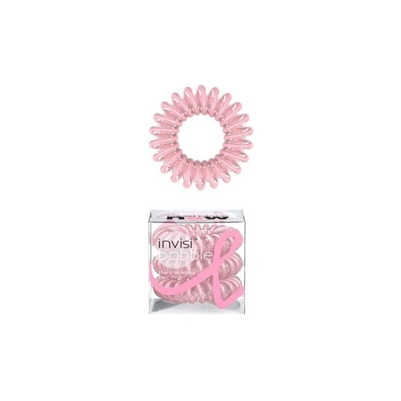 INVISIBOBBLE Hair Ring Pink Power 3ks - Spirálová gumička do vlasů - průhledná růžová
