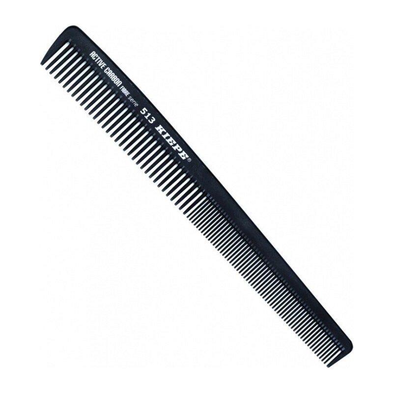 KIEPE Professional Active Carbon 513 - karbonový antistatický pánský hřeben na vlasy 180x22mm
