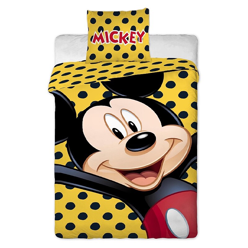 Jerry Fabrics Povlečení Disney - Mickey yellow 1x 140/200, 1x 90/70