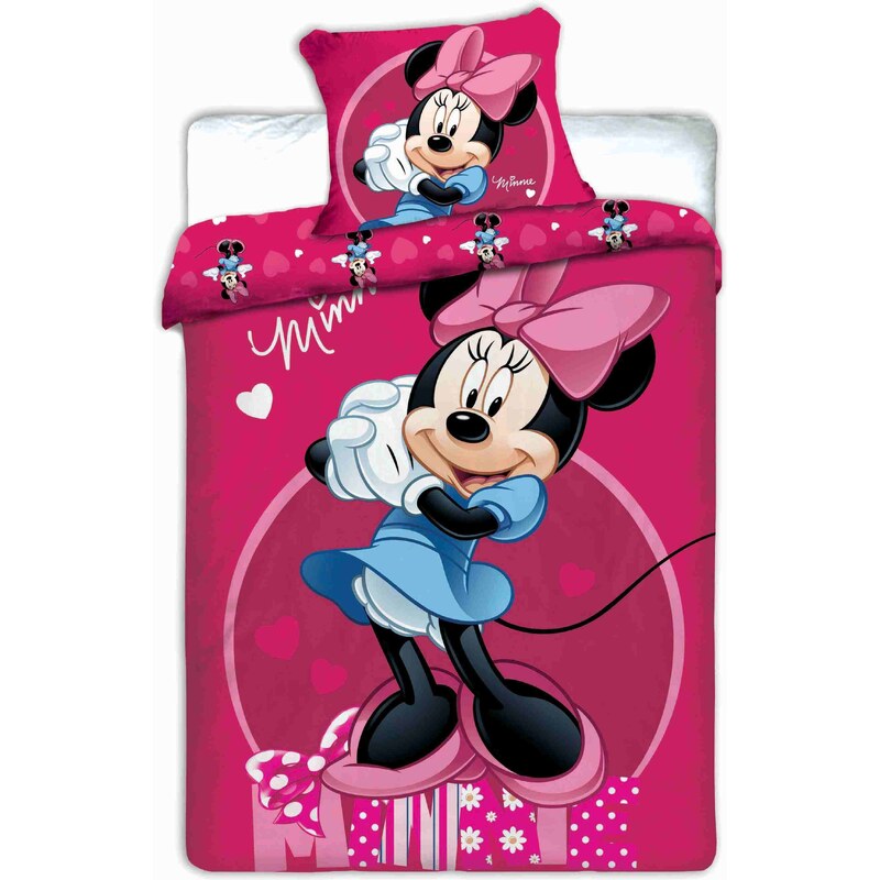 Jerry Fabrics Povlečení Minnie dark pink 140x200 70x90