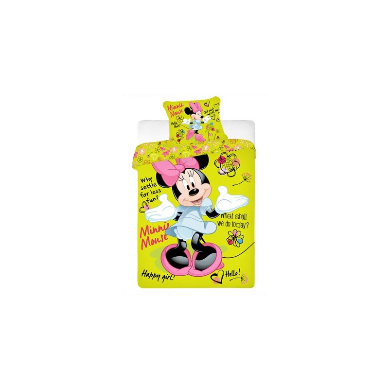 Jerry Fabrics Povlečení Disney - Minnie green 1x 140/200, 1x 90/70